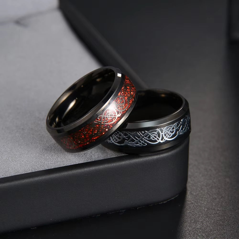 Dragon Titanium Stainless Steel Ring Mens Jewelry Wedding Band Men'S Fashion Ring